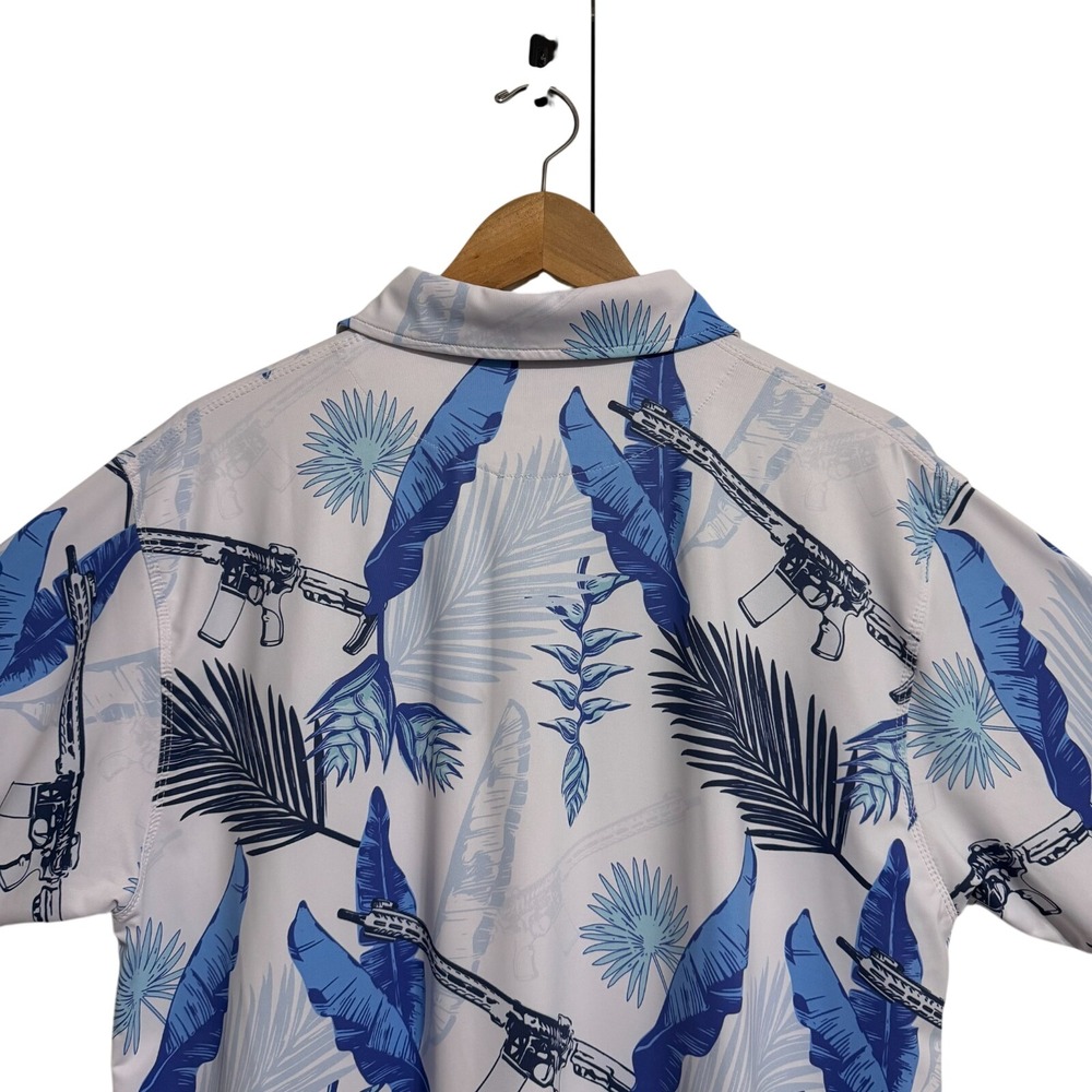 Eagle Six Shirt Mens Large Breezy Palms Golf Polo AK USA America Hawaiian - Picture 5 of 9
